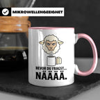 Morgenmuffel Tasse mit Spruch "Bevor du fragst... NÄÄÄÄ" Lus – Rosa [farbe:rosa]