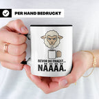 Morgenmuffel Tasse mit Spruch "Bevor du fragst... NÄÄÄÄ" Lus – Schwarz [farbe:schwarz]
