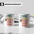 Tierretter Tasse mit Spruch Too Busy Saving Animals, Geschen – Weiß [farbe:weiß]