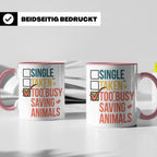 Tierretter Tasse mit Spruch Too Busy Saving Animals, Geschen – Rosa [farbe:rosa]
