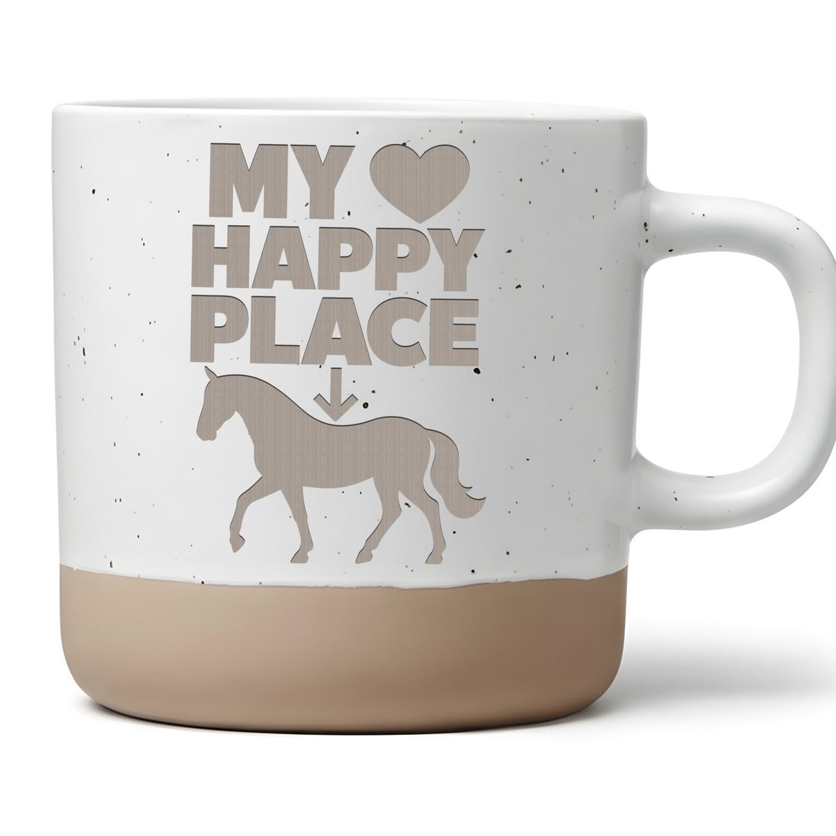 Pferd Tasse My Happy Place - Lustiges Geschenk für Reiterin - Reitspor – Bild 1