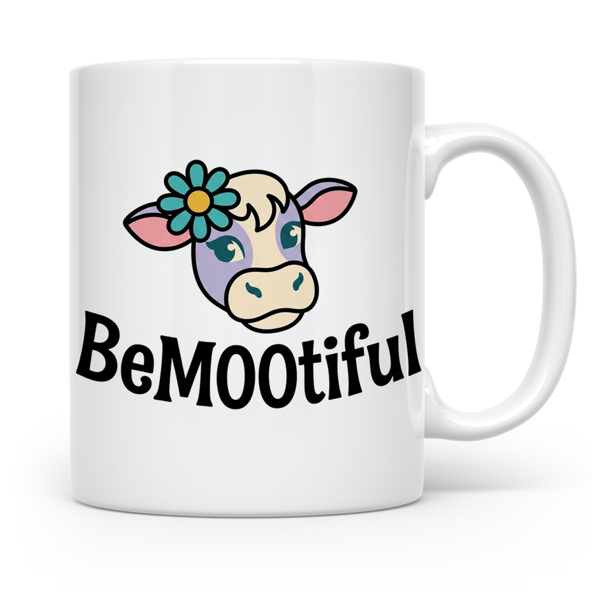 BeMOOtiful Kuh Tasse, Lustiger Spruch Kaffeebecher, Cottagec – Weiß [farbe:weiß]