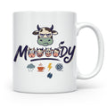 Launische Kuh Tasse Moody Cow lustiger Spruch, Kaffeebecher  – Weiß [farbe:weiß]