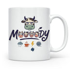 Launische Kuh Tasse Moody Cow lustiger Spruch, Kaffeebecher  – Weiß [farbe:weiß]