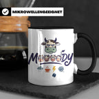 Launische Kuh Tasse Moody Cow lustiger Spruch, Kaffeebecher  – Schwarz [farbe:schwarz]