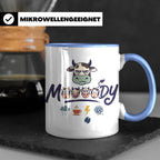 Launische Kuh Tasse Moody Cow lustiger Spruch, Kaffeebecher  – Blau [farbe:blau]