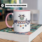 Launische Kuh Tasse Moody Cow lustiger Spruch, Kaffeebecher  – Rosa [farbe:rosa]
