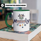 Launische Kuh Tasse Moody Cow lustiger Spruch, Kaffeebecher  – Grün [farbe:grün]