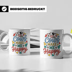 Kuh Tasse Cows Make Me Happy Geschenk für Landwirt & Bauer,  – Weiß [farbe:weiß]