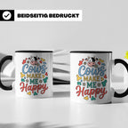 Kuh Tasse Cows Make Me Happy Geschenk für Landwirt & Bauer,  – Schwarz [farbe:schwarz]