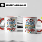 Kuh Tasse Cows Make Me Happy Geschenk für Landwirt & Bauer,  – Rot [farbe:rot]