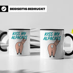 Alpaka Tasse Kiss My Alpacass, lustiger Spruch, Sarkasmus Ka – Schwarz [farbe:schwarz]