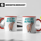 Alpaka Tasse Kiss My Alpacass, lustiger Spruch, Sarkasmus Ka – Rot [farbe:rot]