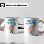 Alpaka Tasse Kiss My Alpacass, lustiger Spruch, Sarkasmus Ka – Rosa [farbe:rosa]