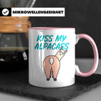 Alpaka Tasse Kiss My Alpacass, lustiger Spruch, Sarkasmus Ka – Rosa [farbe:rosa]