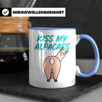 Alpaka Tasse Kiss My Alpacass, lustiger Spruch, Sarkasmus Ka – Blau [farbe:blau]
