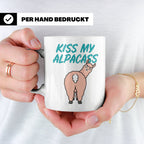 Alpaka Tasse Kiss My Alpacass, lustiger Spruch, Sarkasmus Ka – Weiß [farbe:weiß]