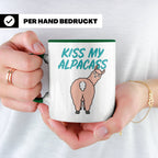 Alpaka Tasse Kiss My Alpacass, lustiger Spruch, Sarkasmus Ka – Grün [farbe:grün]