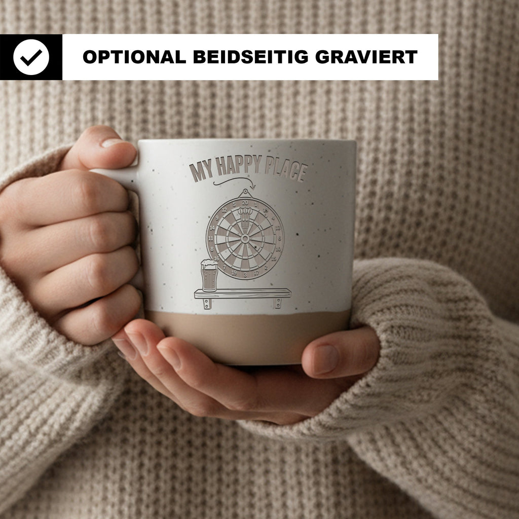 Dartscheibe Tasse My Happy Place - Lustiges Geschenk für Darter Männer – Bild 2