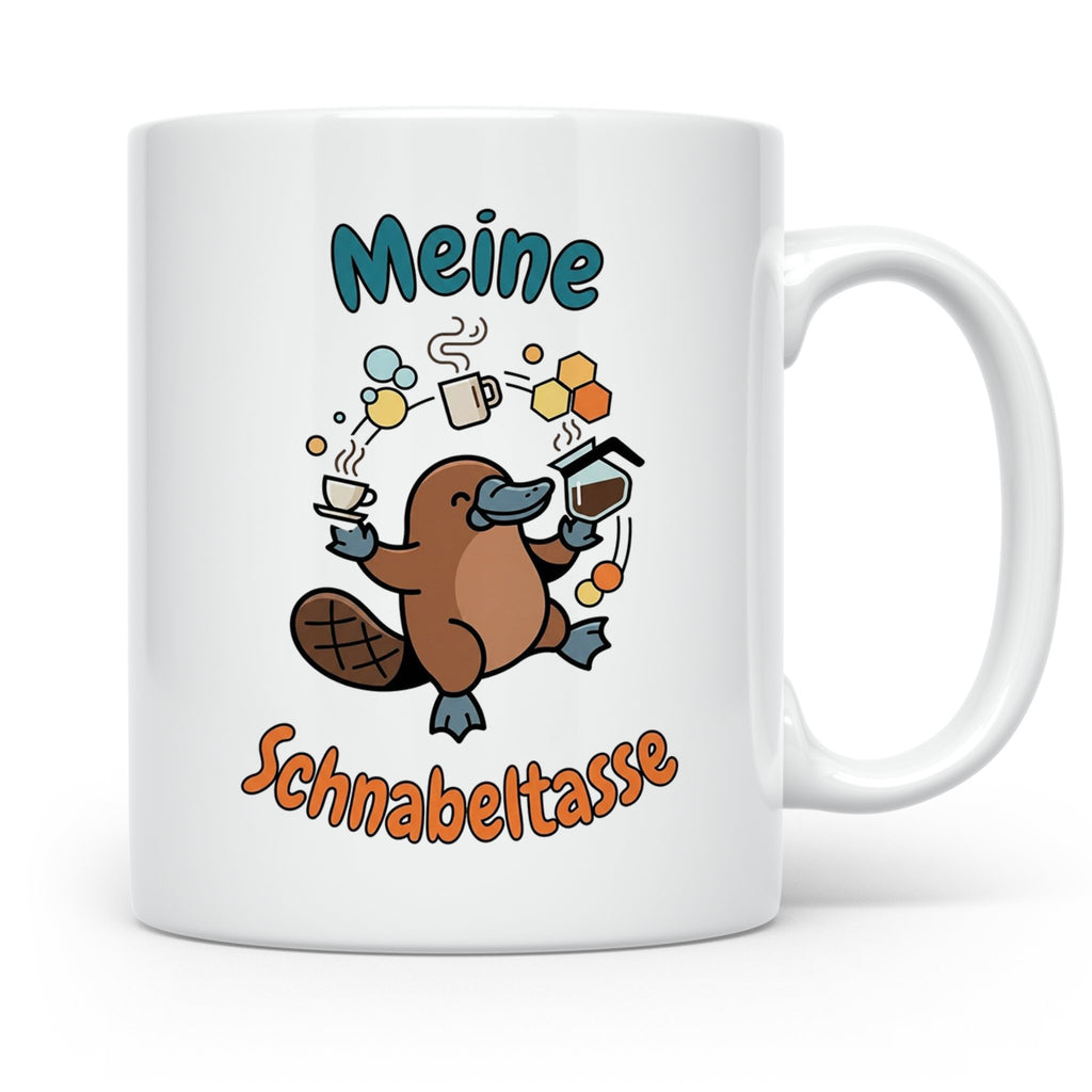 Meine Schnabeltasse Kaffeetasse mit lustigem Schnabeltier, G – Weiß [farbe:weiß]
