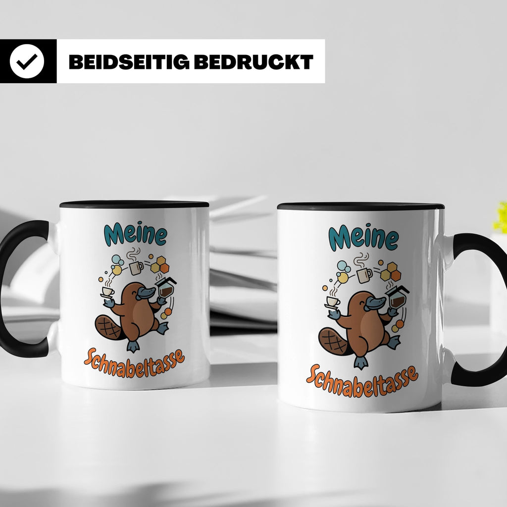 Meine Schnabeltasse Kaffeetasse mit lustigem Schnabeltier, G – Schwarz [farbe:schwarz]