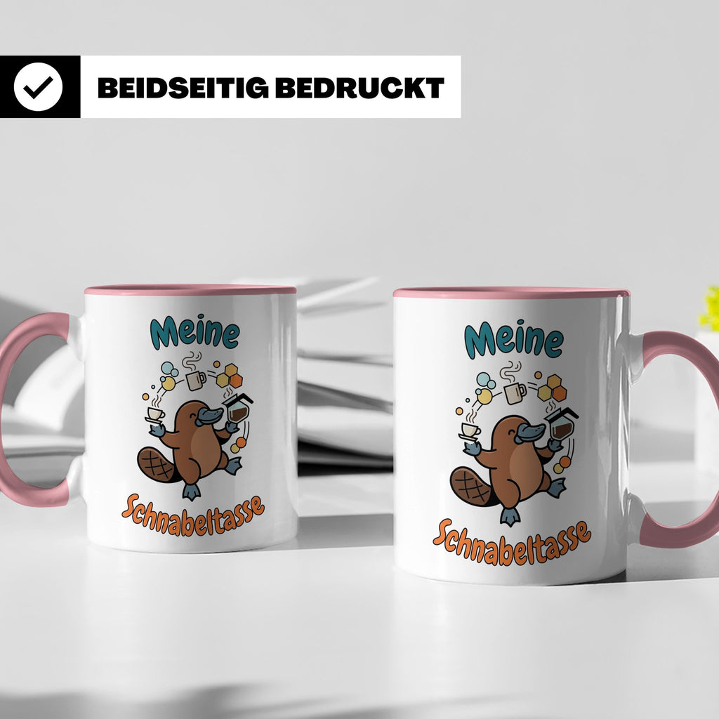 Meine Schnabeltasse Kaffeetasse mit lustigem Schnabeltier, G – Rosa [farbe:rosa]