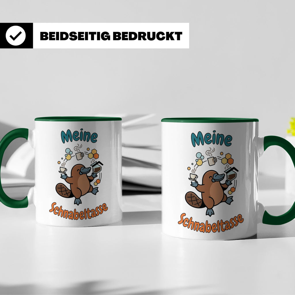 Meine Schnabeltasse Kaffeetasse mit lustigem Schnabeltier, G – Grün [farbe:grün]