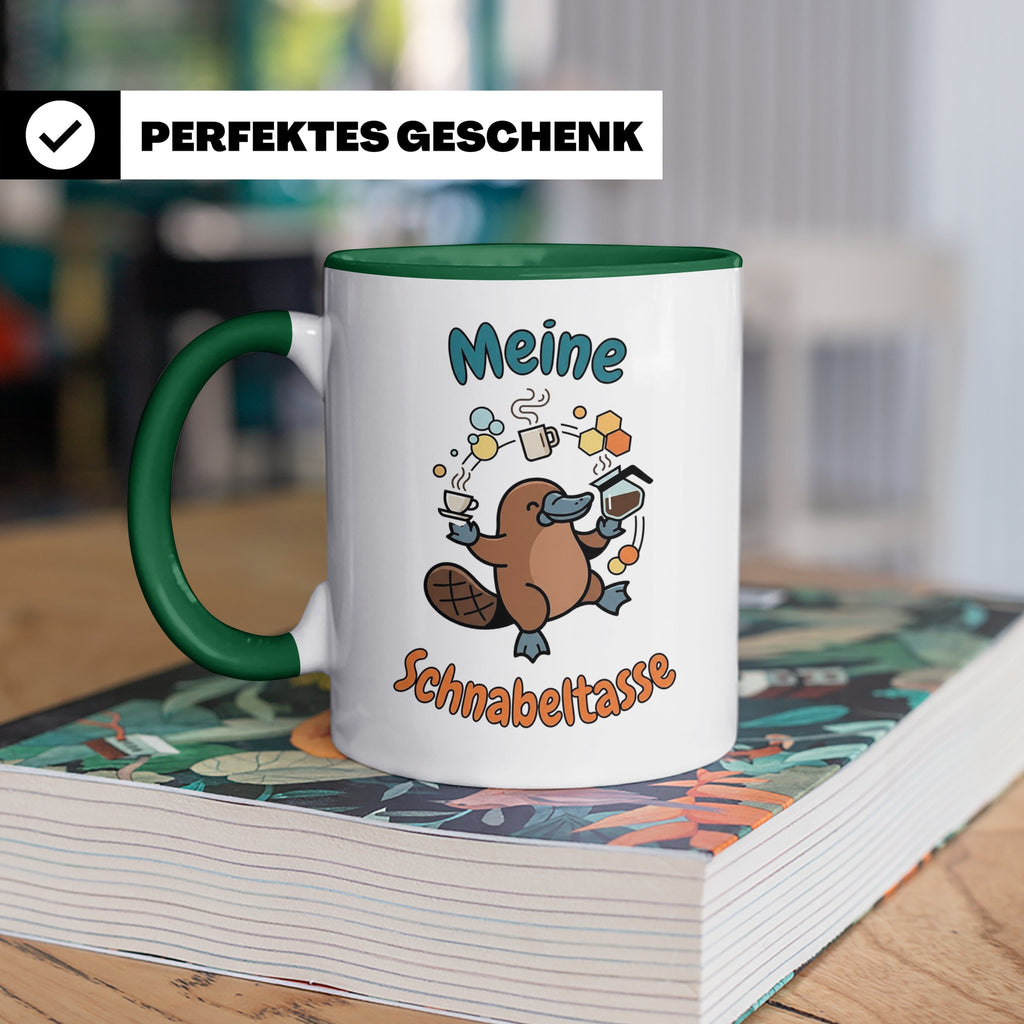 Meine Schnabeltasse Kaffeetasse mit lustigem Schnabeltier, G – Grün [farbe:grün]