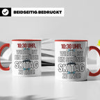 Skifahrer Tasse mit Spruch 10:30 Uhr Skitag zu Ende | Lustig – Rot [farbe:rot]