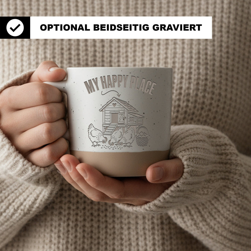 Hühnerstall Tasse My Happy Place - Lustiges Geschenk für Hühnerhalter  – Bild 2