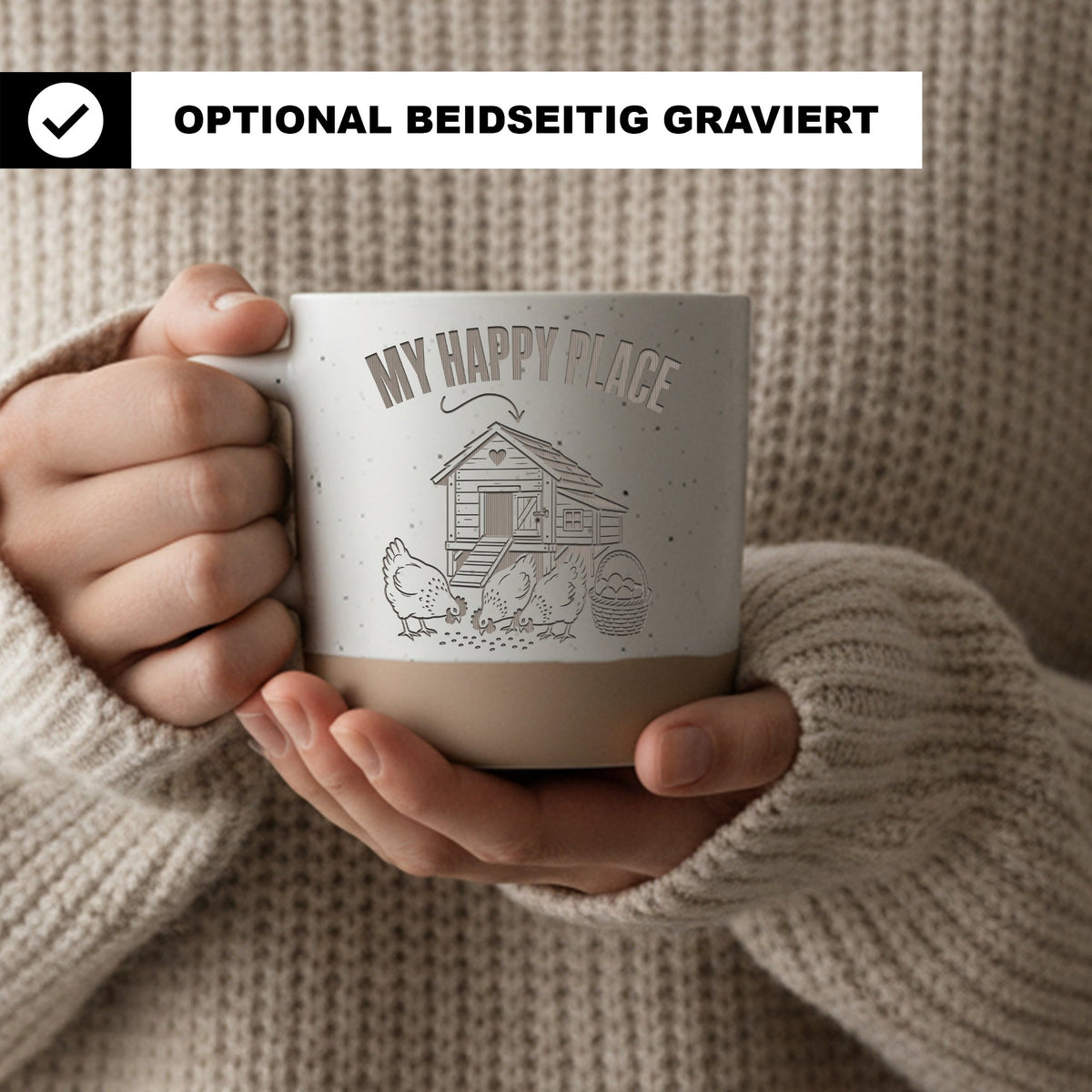 Hühnerstall Tasse My Happy Place - Lustiges Geschenk für Hühnerhalter  – Bild 2