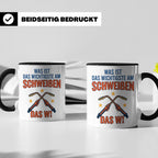 Schweißer Tasse mit lustigem Spruch Das Wichtigste am Schwei – Schwarz [farbe:schwarz]