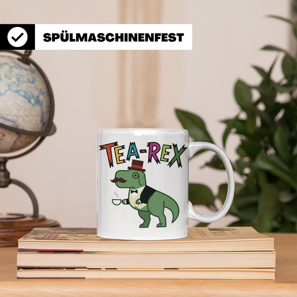 Tea Rex Tasse für Teeliebhaber, lustiges Dinosaurier Wortspi – Weiß [farbe:weiß]