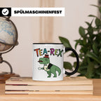 Tea Rex Tasse für Teeliebhaber, lustiges Dinosaurier Wortspi – Schwarz [farbe:schwarz]
