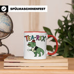 Tea Rex Tasse für Teeliebhaber, lustiges Dinosaurier Wortspi – Rot [farbe:rot]