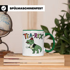 Tea Rex Tasse für Teeliebhaber, lustiges Dinosaurier Wortspi – Grün [farbe:grün]