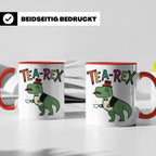 Tea Rex Tasse für Teeliebhaber, lustiges Dinosaurier Wortspi – Rot [farbe:rot]