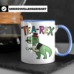 Tea Rex Tasse für Teeliebhaber, lustiges Dinosaurier Wortspi – Blau [farbe:blau]