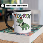 Tea Rex Tasse für Teeliebhaber, lustiges Dinosaurier Wortspi – Schwarz [farbe:schwarz]