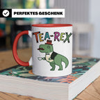 Tea Rex Tasse für Teeliebhaber, lustiges Dinosaurier Wortspi – Rot [farbe:rot]