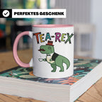 Tea Rex Tasse für Teeliebhaber, lustiges Dinosaurier Wortspi – Rosa [farbe:rosa]