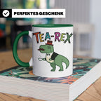 Tea Rex Tasse für Teeliebhaber, lustiges Dinosaurier Wortspi – Grün [farbe:grün]