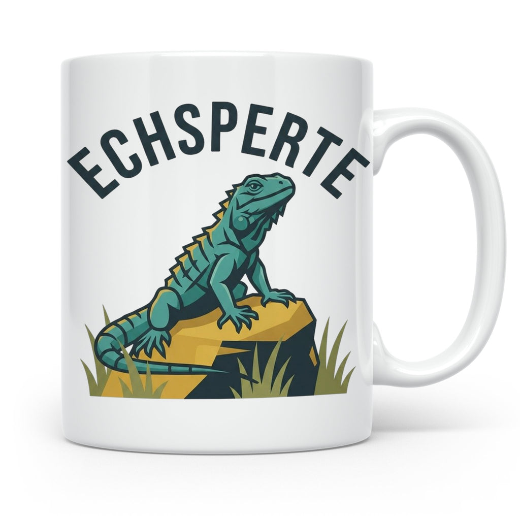 Echsperte Tasse für Reptilienhalter, lustiges Wortspiel mit  – Weiß [farbe:weiß]