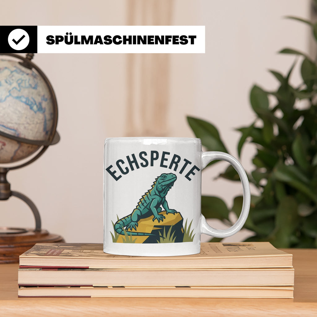 Echsperte Tasse für Reptilienhalter, lustiges Wortspiel mit  – Weiß [farbe:weiß]