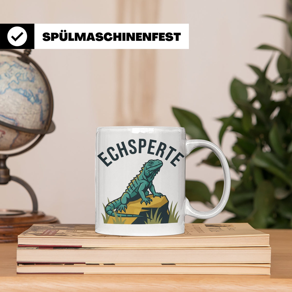 Echsperte Tasse für Reptilienhalter, lustiges Wortspiel mit  – Weiß [farbe:weiß]