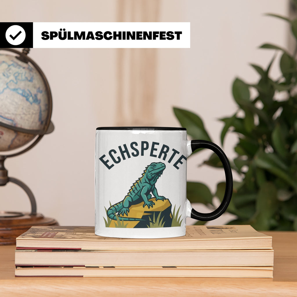 Echsperte Tasse für Reptilienhalter, lustiges Wortspiel mit  – Schwarz [farbe:schwarz]