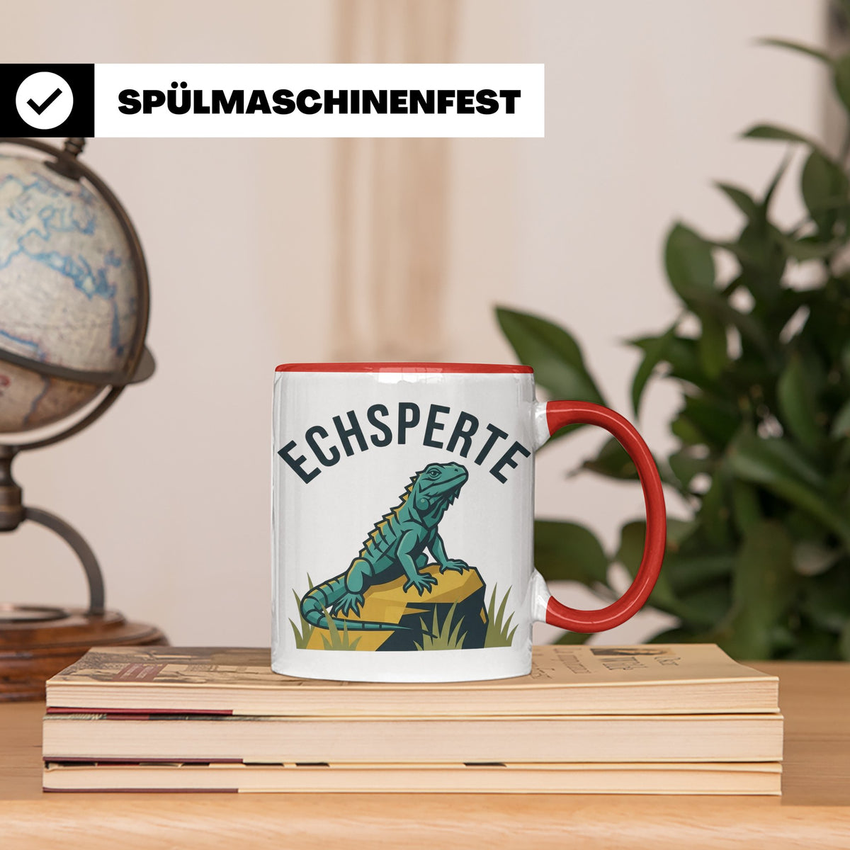 Echsperte Tasse für Reptilienhalter, lustiges Wortspiel mit  – Rot [farbe:rot]
