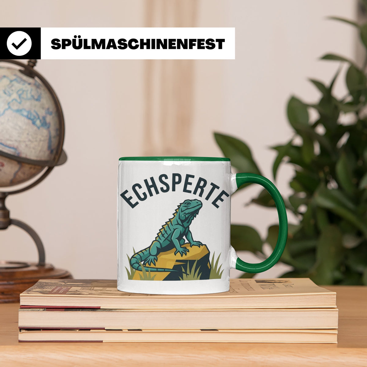 Echsperte Tasse für Reptilienhalter, lustiges Wortspiel mit  – Grün [farbe:grün]
