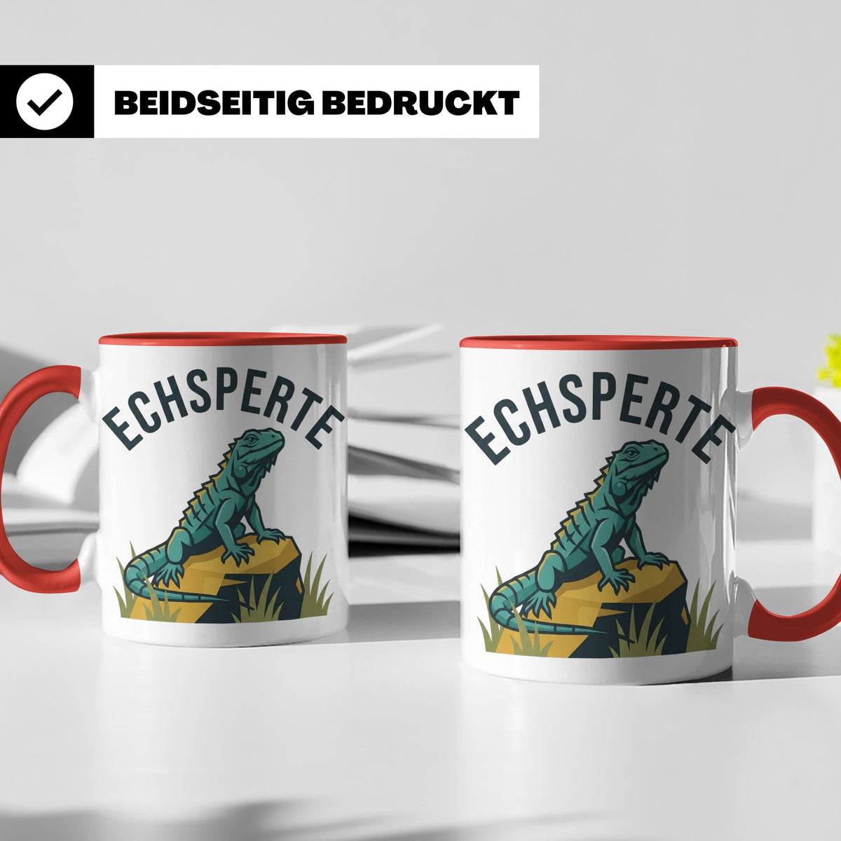 Echsperte Tasse für Reptilienhalter, lustiges Wortspiel mit  – Rot [farbe:rot]