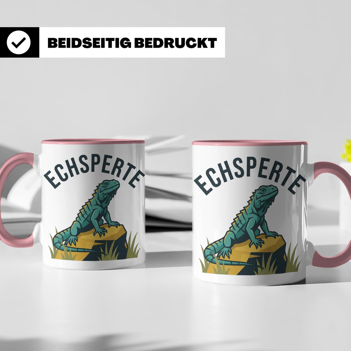 Echsperte Tasse für Reptilienhalter, lustiges Wortspiel mit  – Rosa [farbe:rosa]